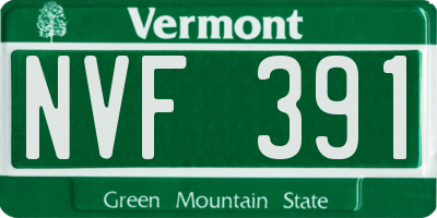 VT license plate NVF391