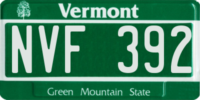 VT license plate NVF392