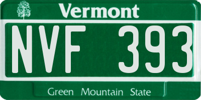 VT license plate NVF393