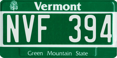 VT license plate NVF394