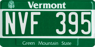 VT license plate NVF395