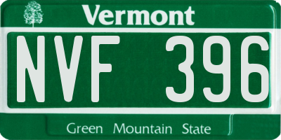 VT license plate NVF396