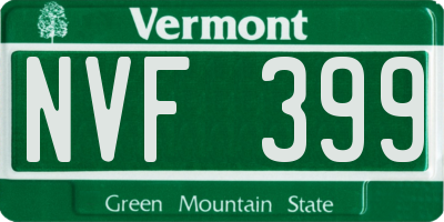 VT license plate NVF399