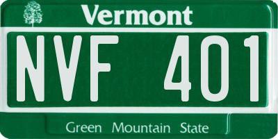 VT license plate NVF401