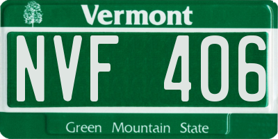 VT license plate NVF406