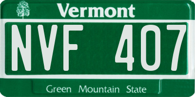 VT license plate NVF407
