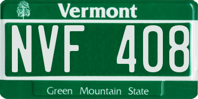 VT license plate NVF408