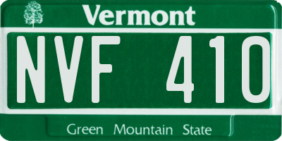 VT license plate NVF410