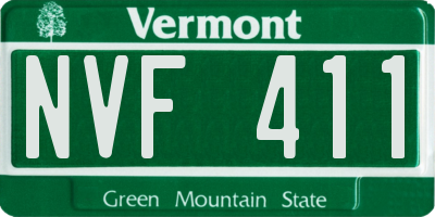 VT license plate NVF411