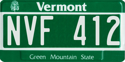 VT license plate NVF412