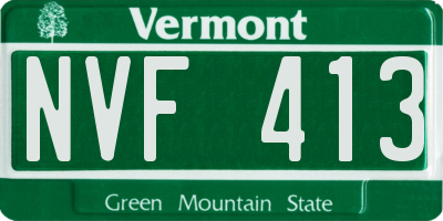 VT license plate NVF413
