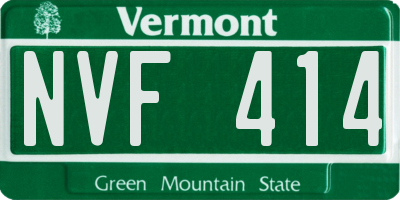 VT license plate NVF414