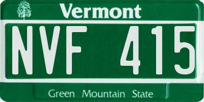 VT license plate NVF415