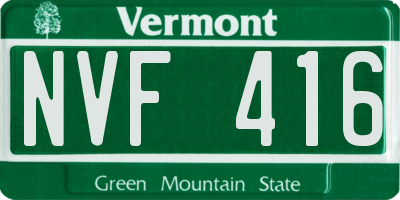 VT license plate NVF416