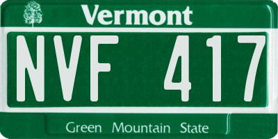 VT license plate NVF417