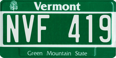 VT license plate NVF419