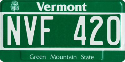 VT license plate NVF420