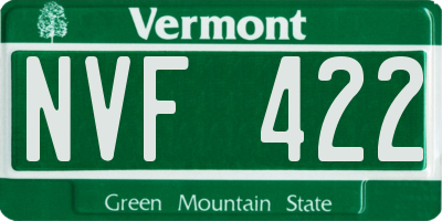 VT license plate NVF422