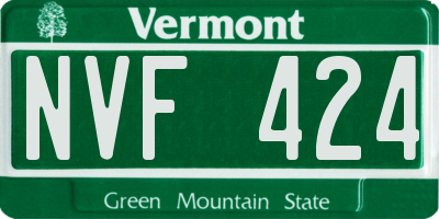 VT license plate NVF424