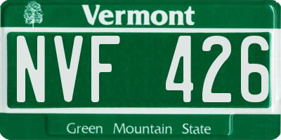 VT license plate NVF426