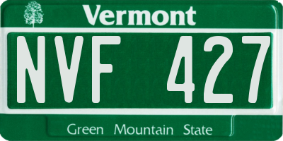 VT license plate NVF427