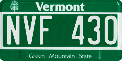 VT license plate NVF430