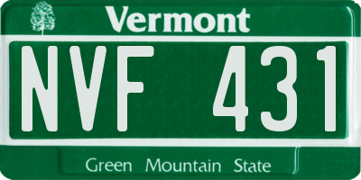 VT license plate NVF431