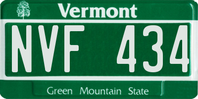 VT license plate NVF434