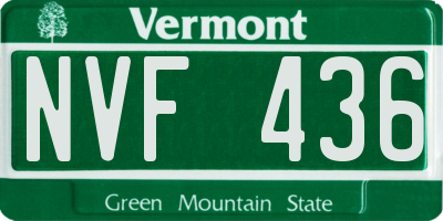 VT license plate NVF436