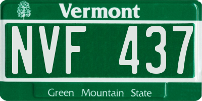 VT license plate NVF437