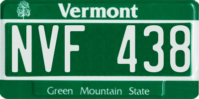 VT license plate NVF438