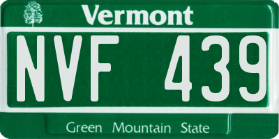 VT license plate NVF439