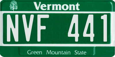 VT license plate NVF441