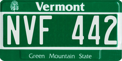 VT license plate NVF442
