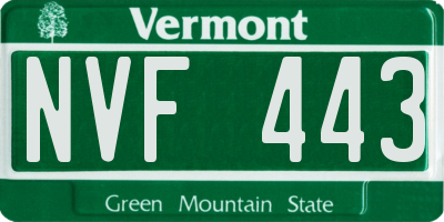 VT license plate NVF443