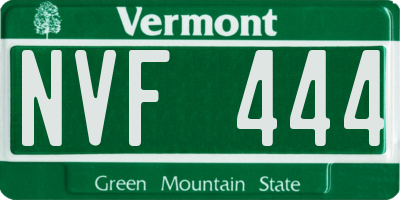 VT license plate NVF444