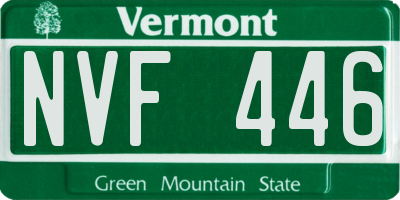 VT license plate NVF446