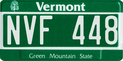 VT license plate NVF448