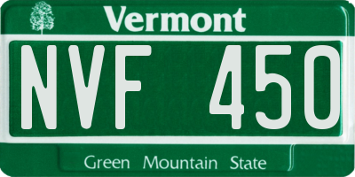 VT license plate NVF450
