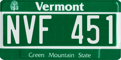 VT license plate NVF451
