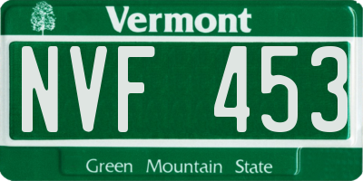 VT license plate NVF453