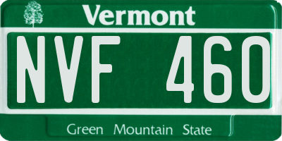 VT license plate NVF460