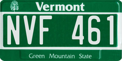 VT license plate NVF461