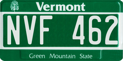 VT license plate NVF462