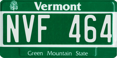 VT license plate NVF464