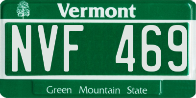 VT license plate NVF469