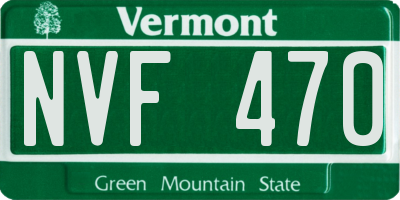 VT license plate NVF470