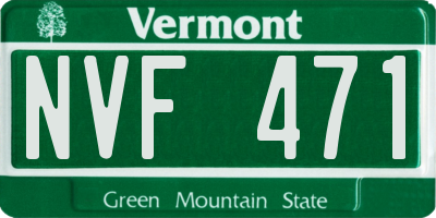 VT license plate NVF471