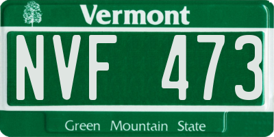 VT license plate NVF473