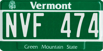 VT license plate NVF474